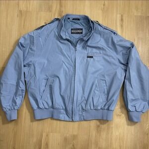 Members Only Mens Large Light Blue Bomber Jacket Vintage Cafe Racer 80s 90s